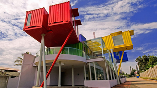 Seven Shipping Containers Make Up This Colorful Library